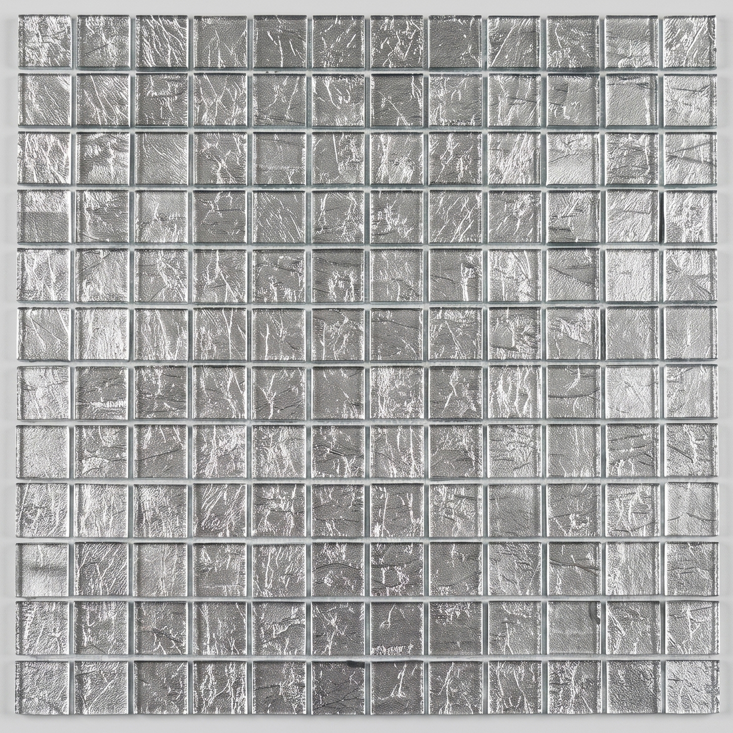 Glasmosaik Lille Gold Metalloptik 23×23x6 mm Silber