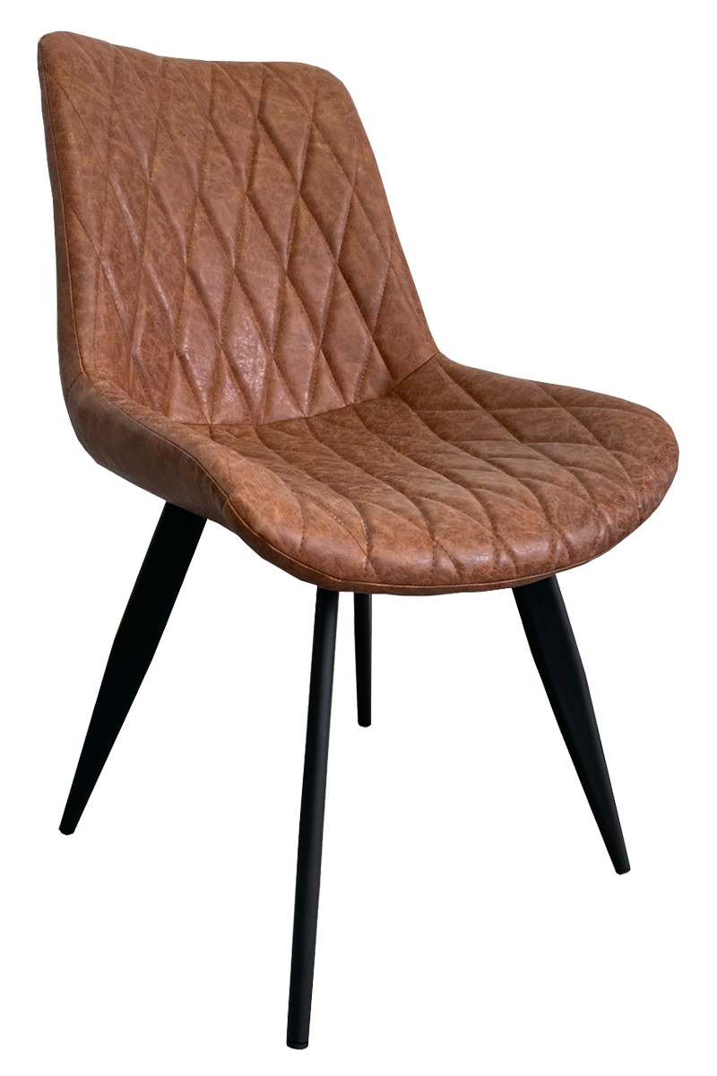 Restaurant chair Scarlet faux leather old brown upholstered