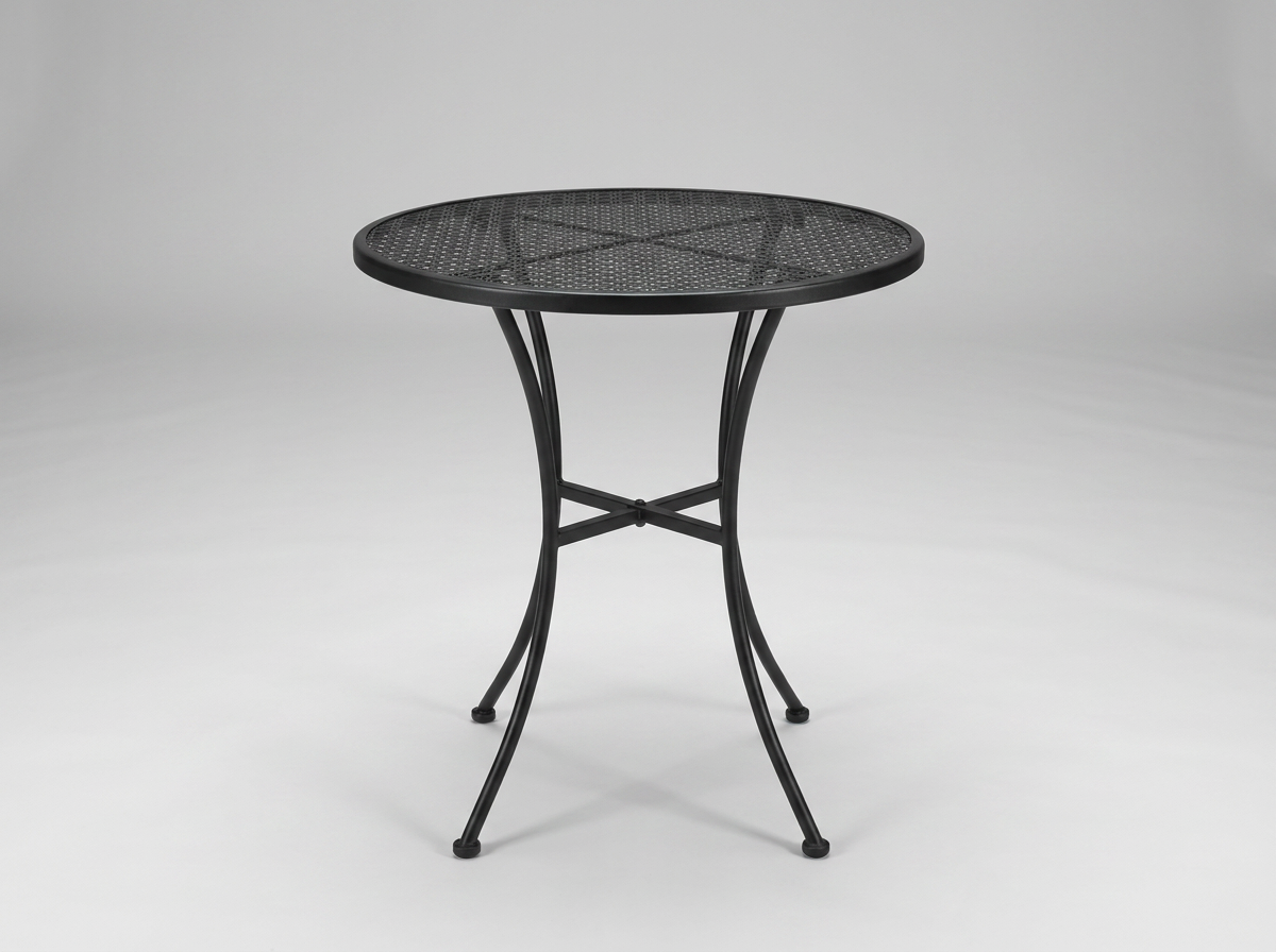 Outdoor Tisch 60cm Rund Schwarz Stahl mit Muster - Abruzzi Bistro Tisch