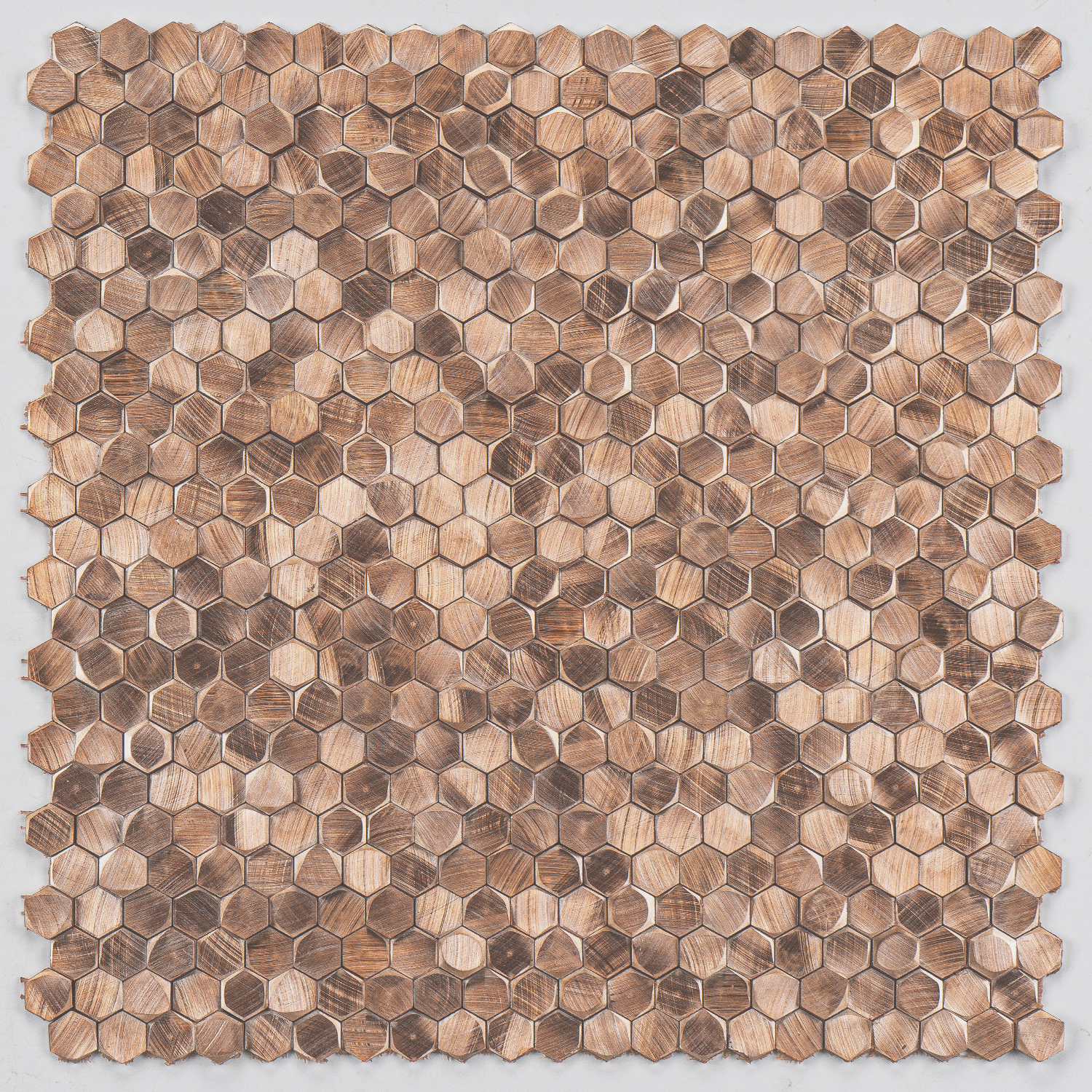 Mosaikfliesen Edelstahl Toulouse 15x15x4mm Kupfer 3D Gebürstet