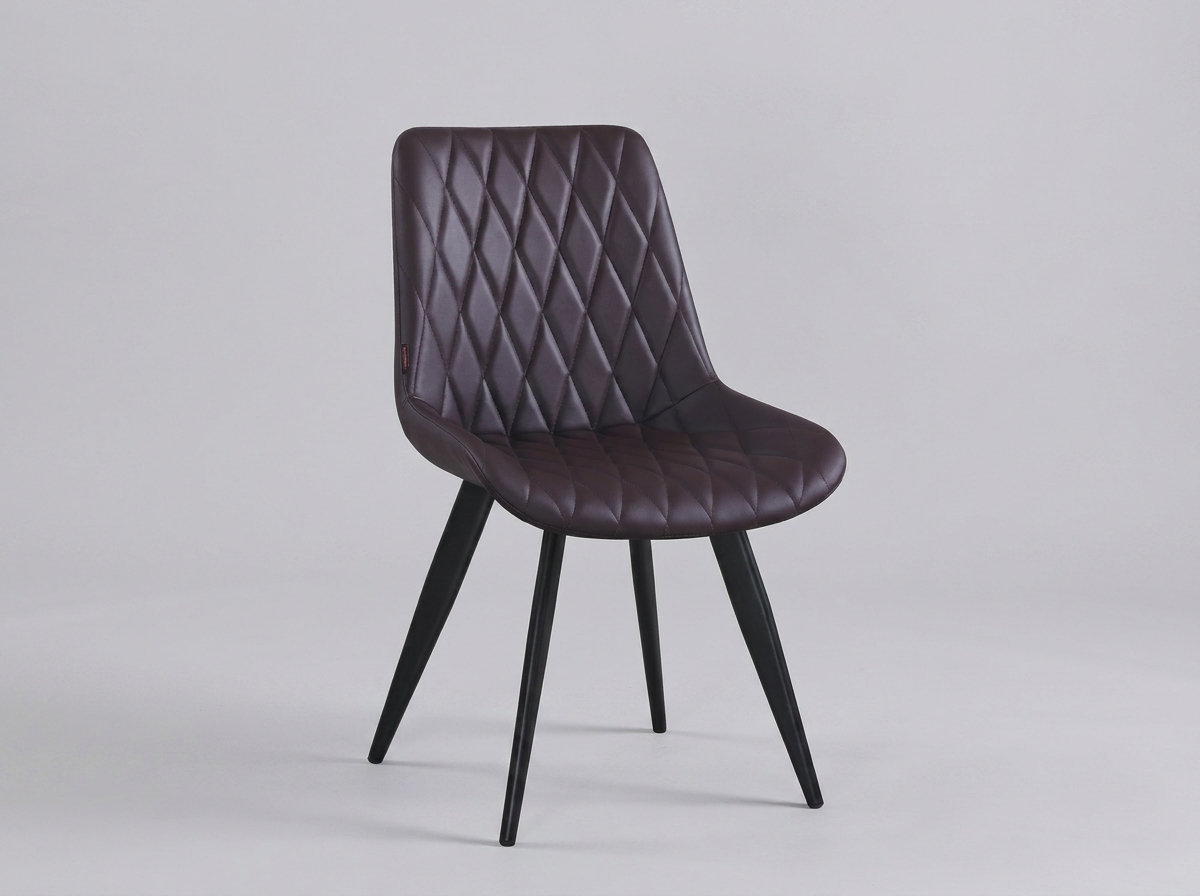 Restaurant chair Scarlet faux leather dark brown upholstered