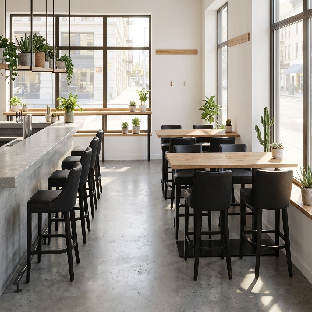 Bar stool Finja imitation leather dark brown