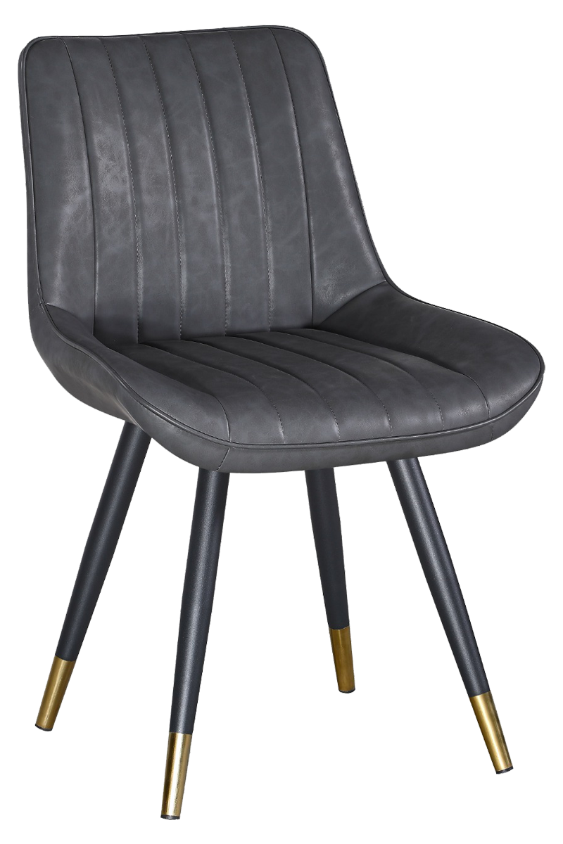 Gastronomy chair Jessie faux leather gray retro design Gastronomy chair Jessie faux leather gray retro design