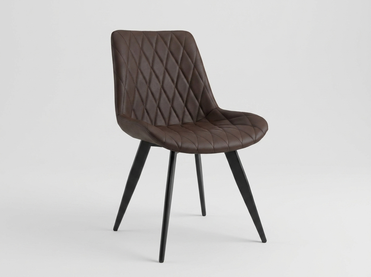 Restaurant chair Scarlet faux leather dark brown upholstered