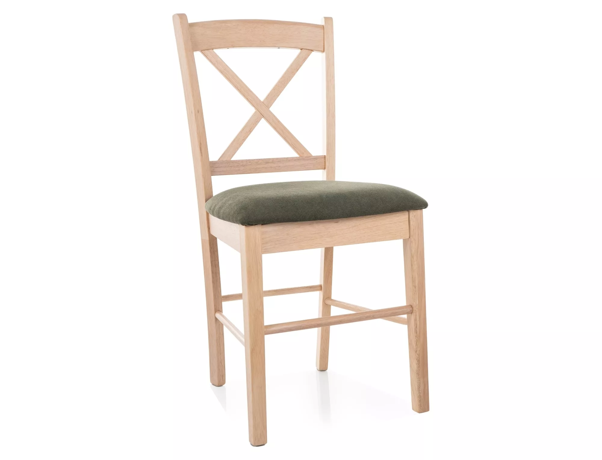 Restaurant bistro chair in Hevea wood solid wood Gigi microfibre green nature Restaurant bistro chair in Hevea wood solid wood Gigi microfibre green nature