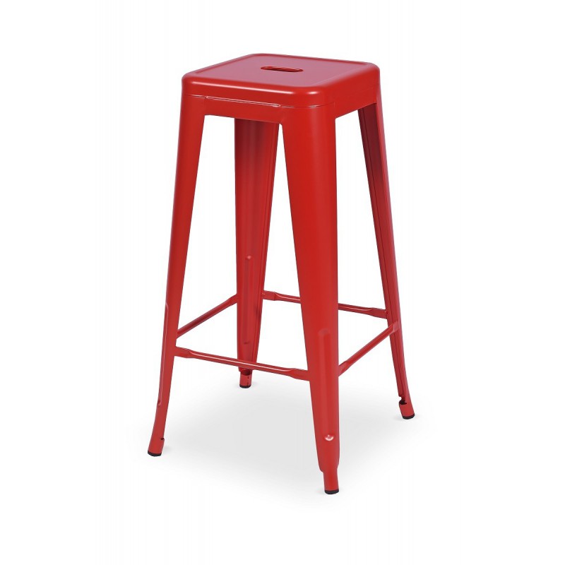 Barhocker aus Stahl Steel Colore Rot