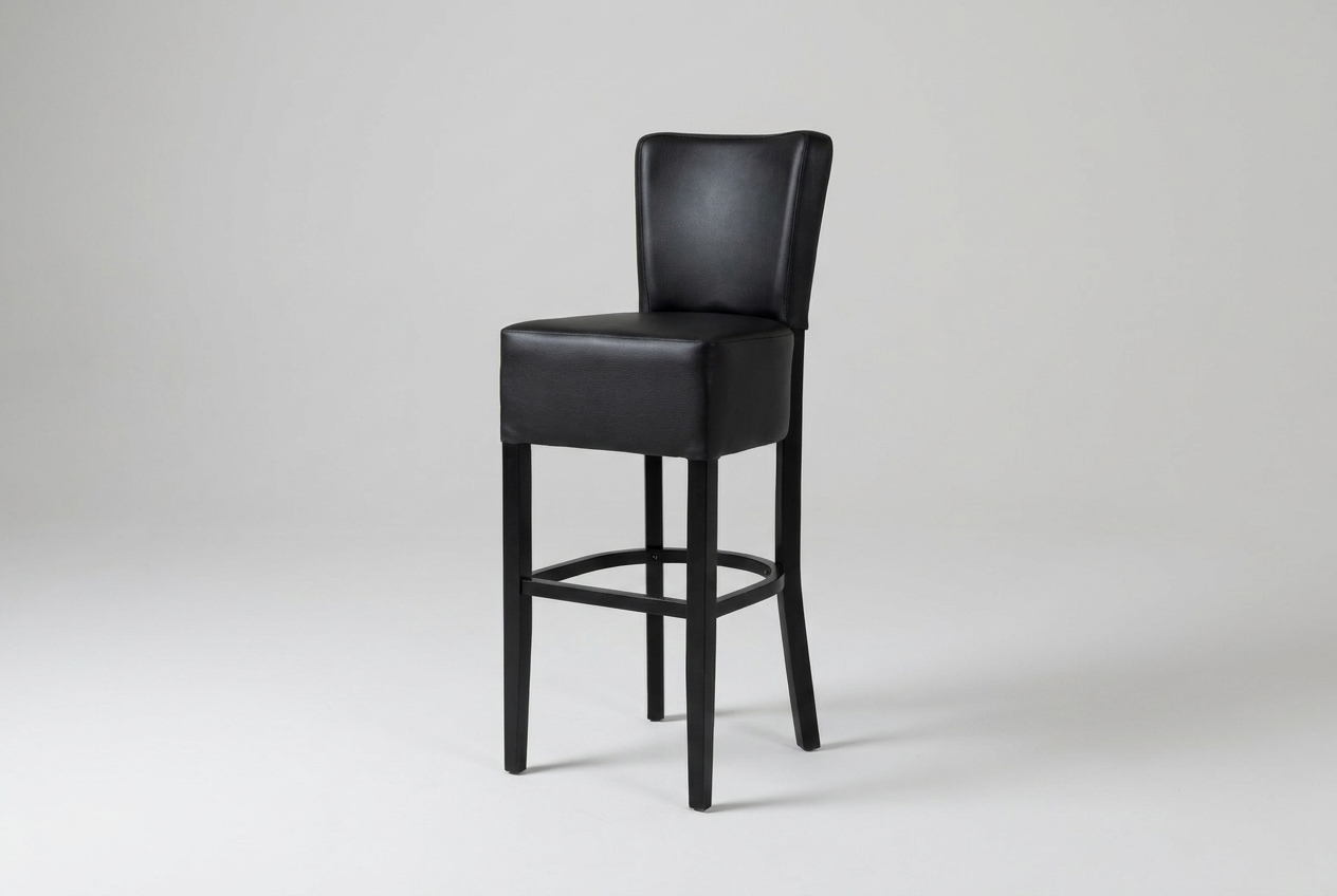 Bar stool Finja imitation leather dark brown