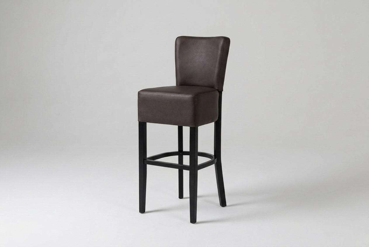Bar stool Finja imitation leather dark brown
