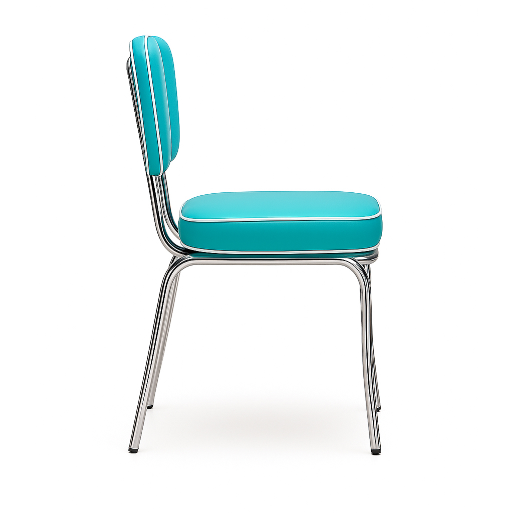 American Diner chair retro faux leather turquoise glossy