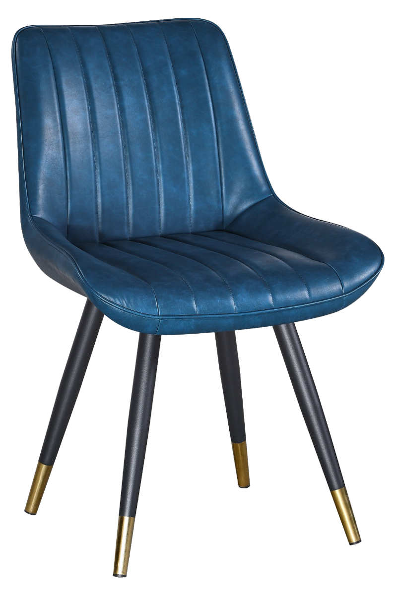 Gastronomy chair Jessie faux leather navy blue retro design Gastronomy chair Jessie faux leather navy blue retro design