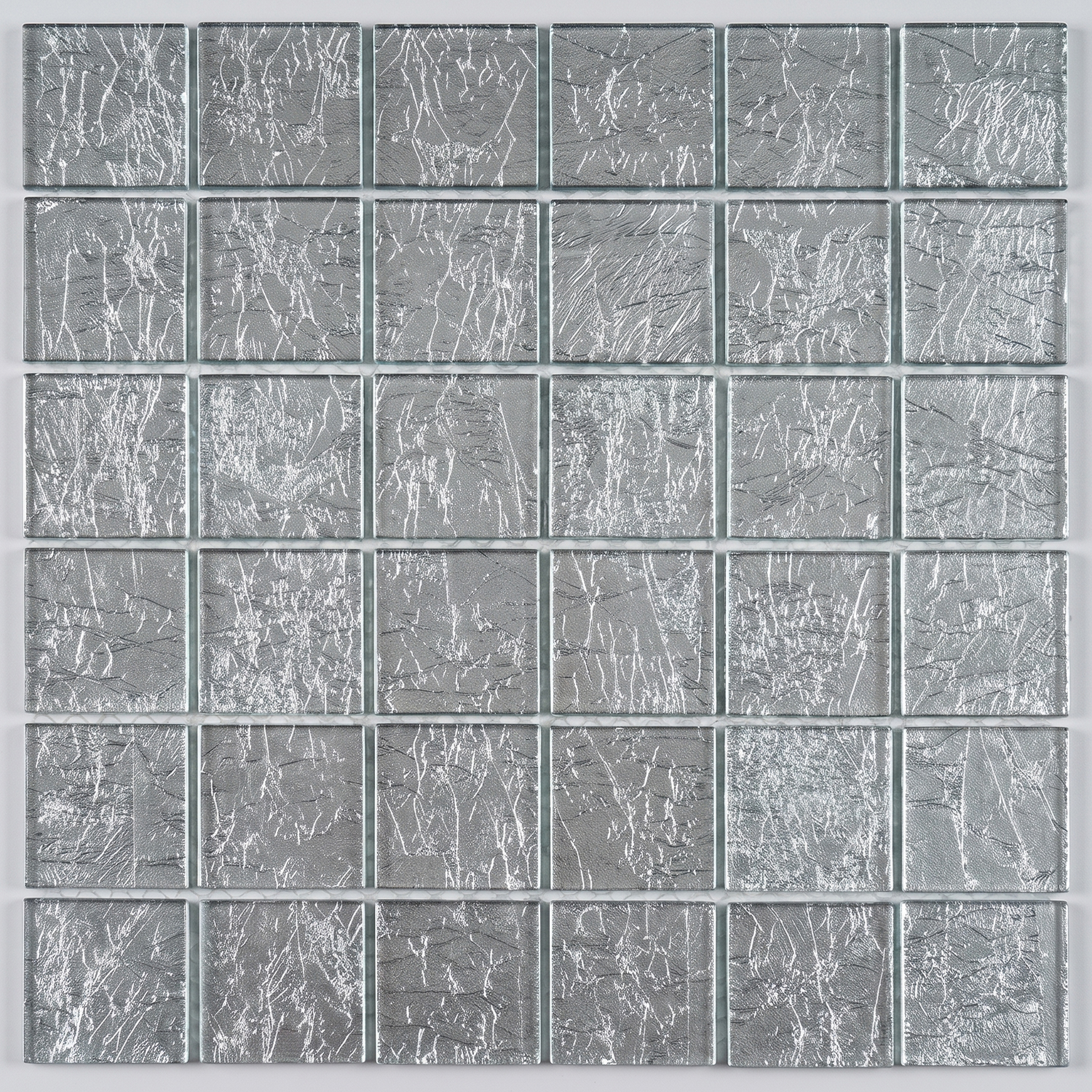 Glasmosaik Lille Gold Metalloptik 48×48x6 mm Silber