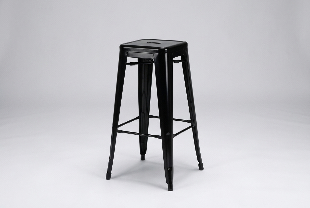 Stella steel bar stool black