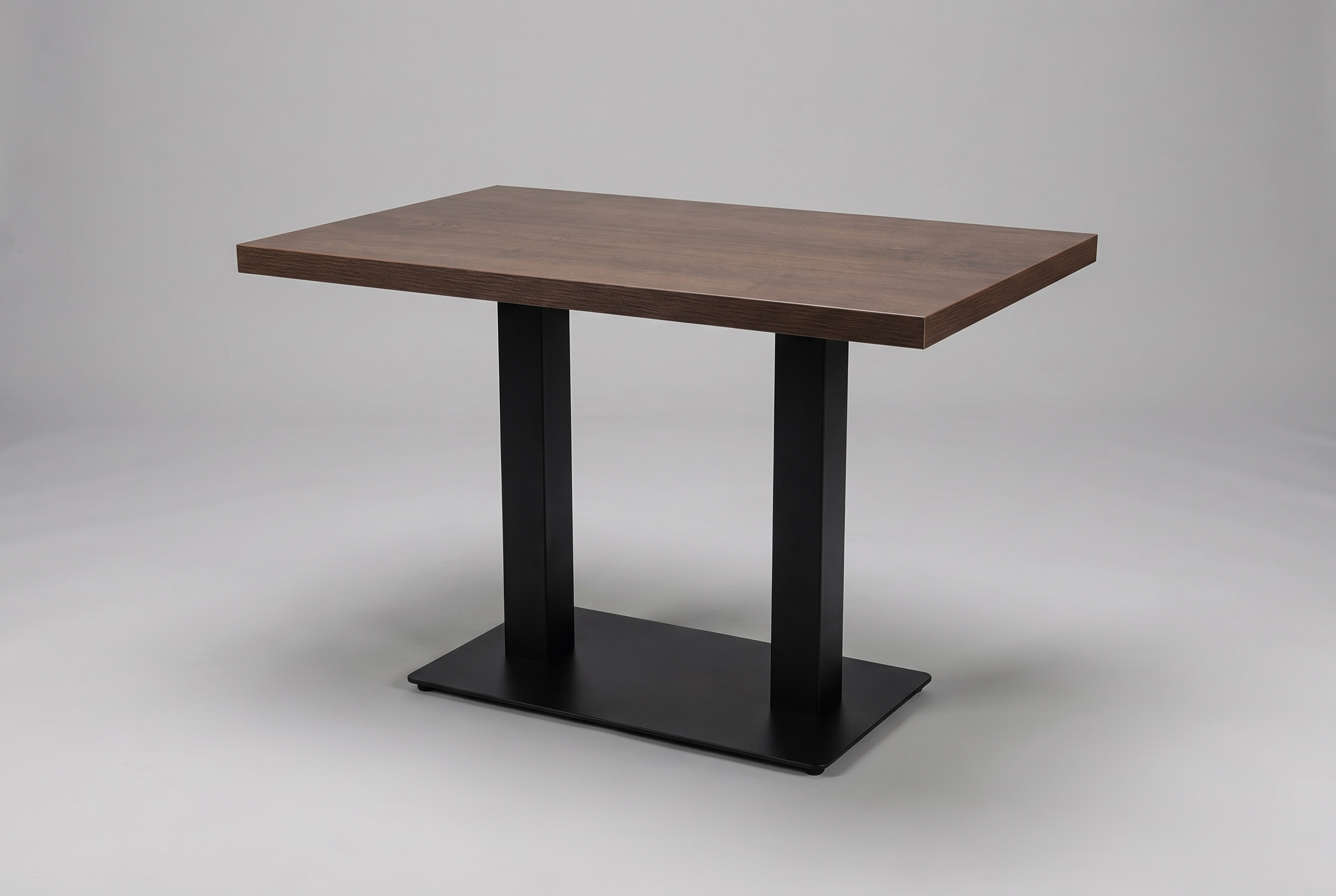Restaurant Bistro Tisch 100x80x5cm Walnuss Braun Palermo Tischbein Schwarz