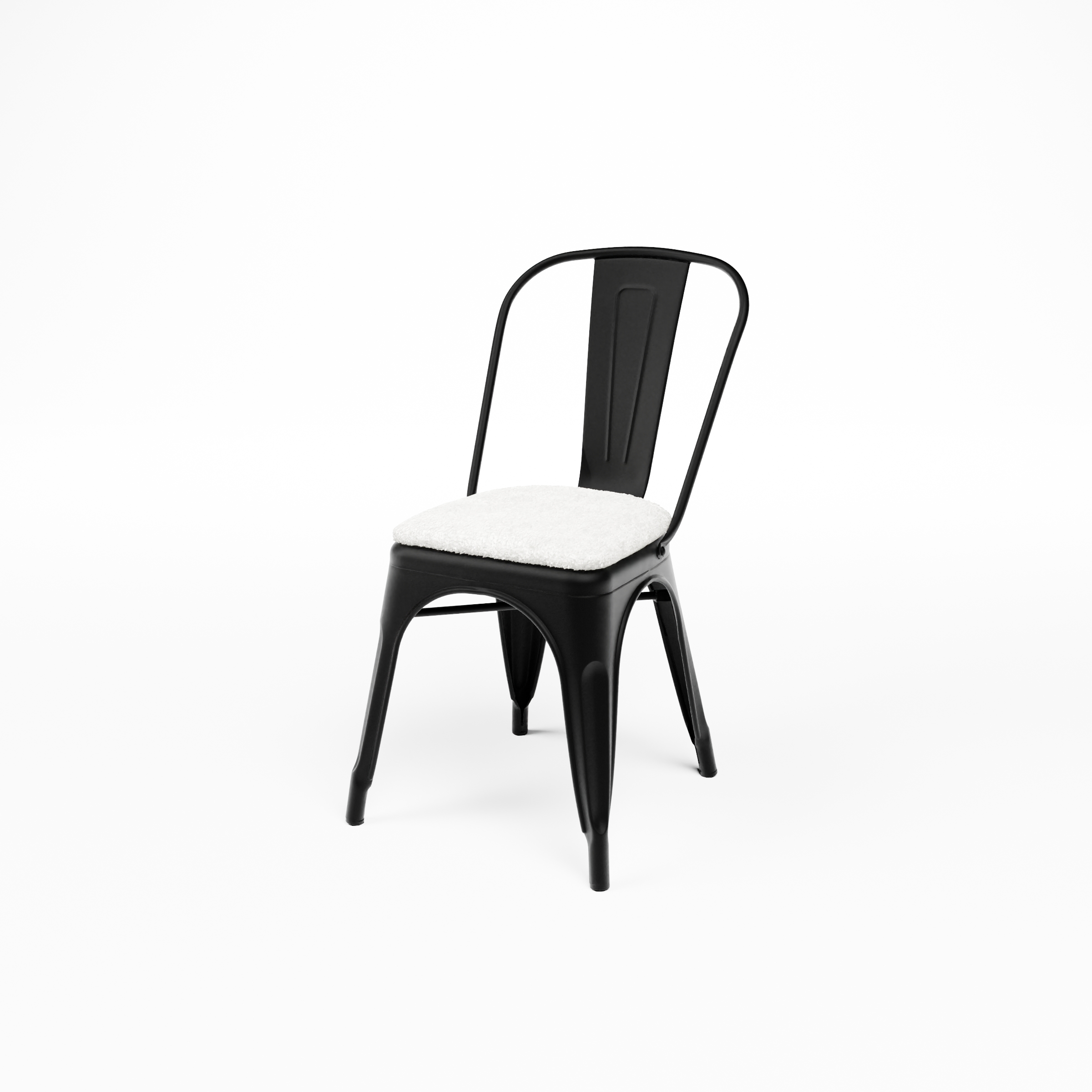 Restaurant bistro chair in steel velour with seat cushion Restaurant bistro chair in steel velour with seat cushion