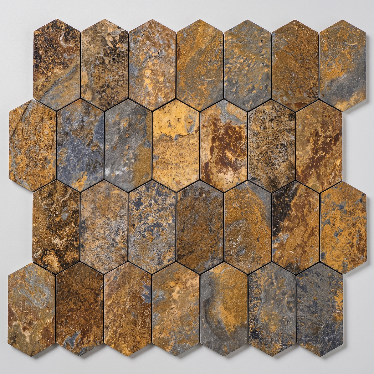 Selbstklebendes Aluminium Mosaik Nantes in Schieferoptik 320x305x3mm Braun