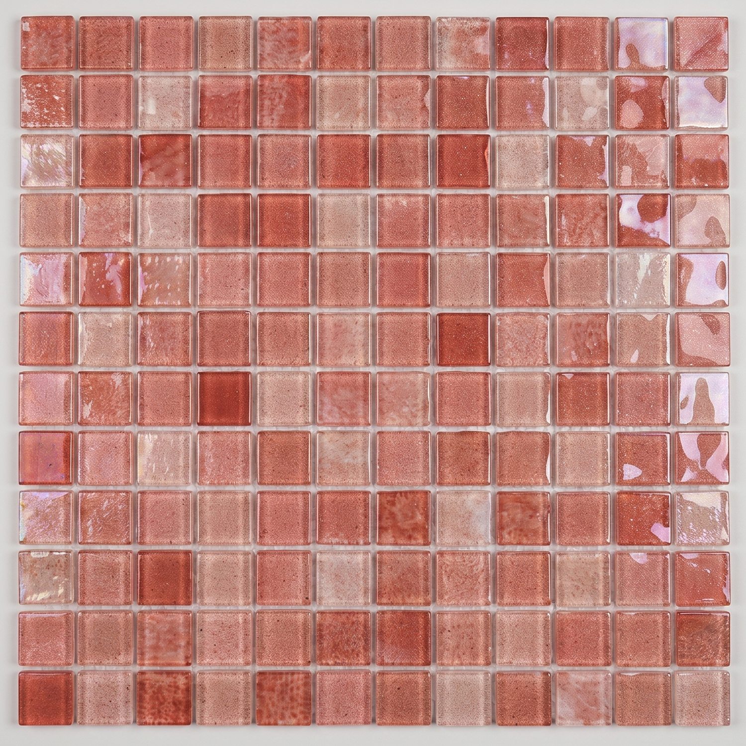 Glasmosaik Mosaikfliese Nizza Rot 23×23×4 mm