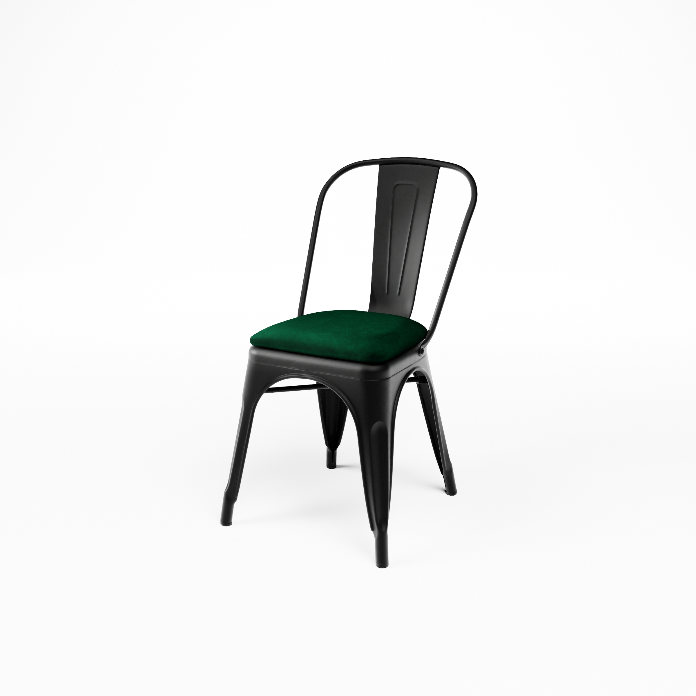 Restaurant bistro chair in steel velour with seat cushion Restaurant bistro chair in steel velour with seat cushion